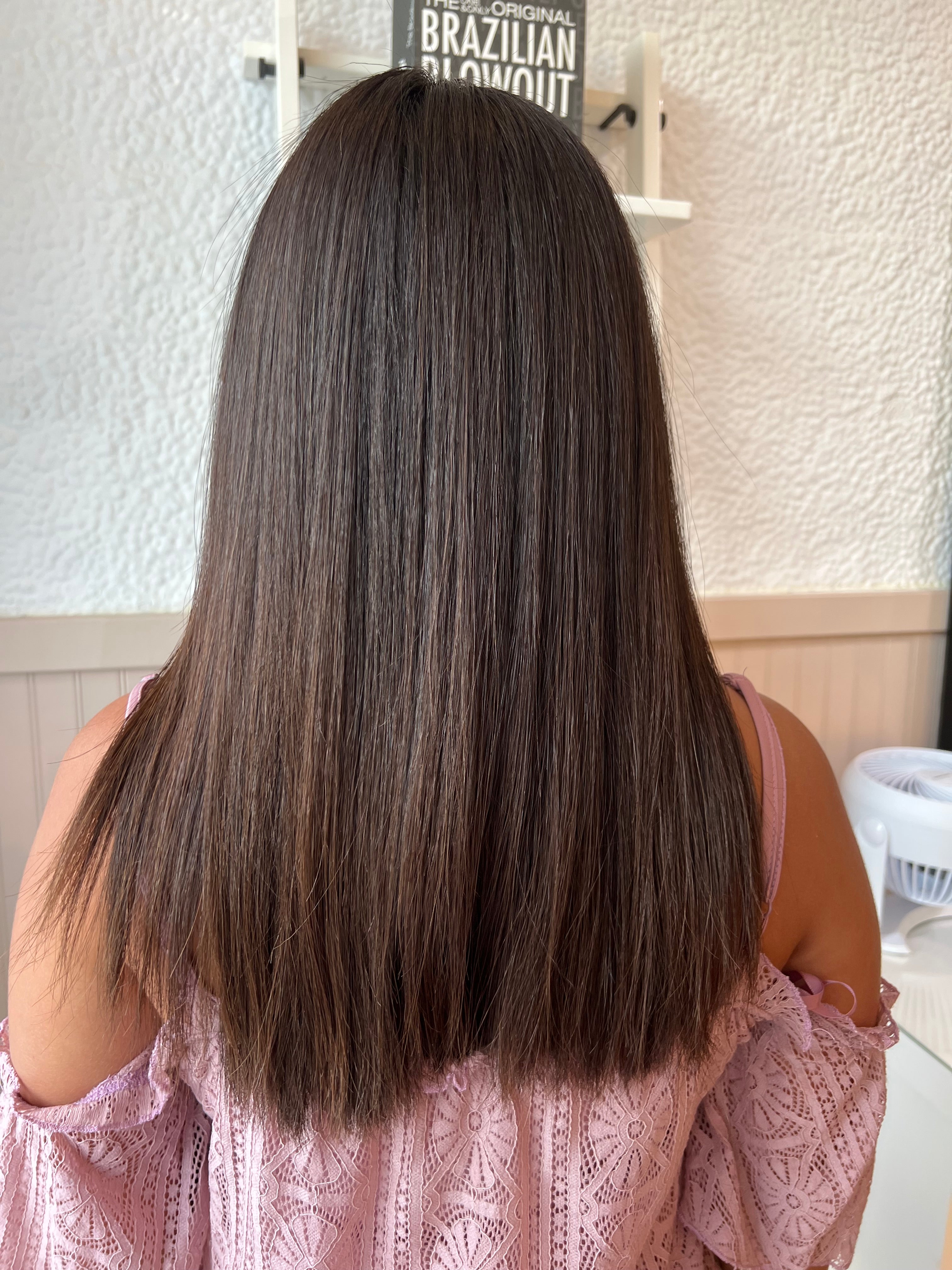 After smoothing treatment — smooth polished hair result