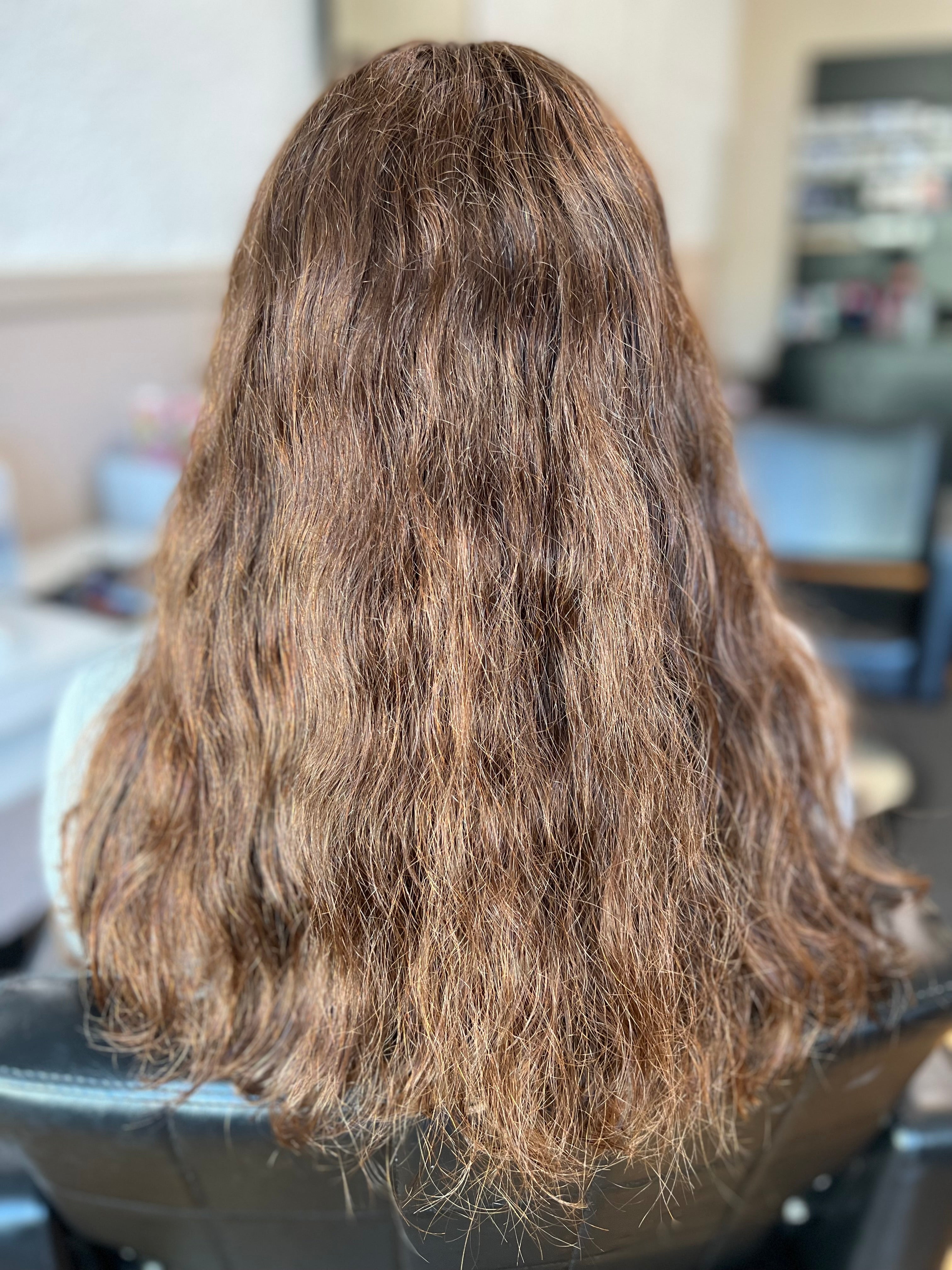Before Brazilian Blowout smoothing — thick curly hair