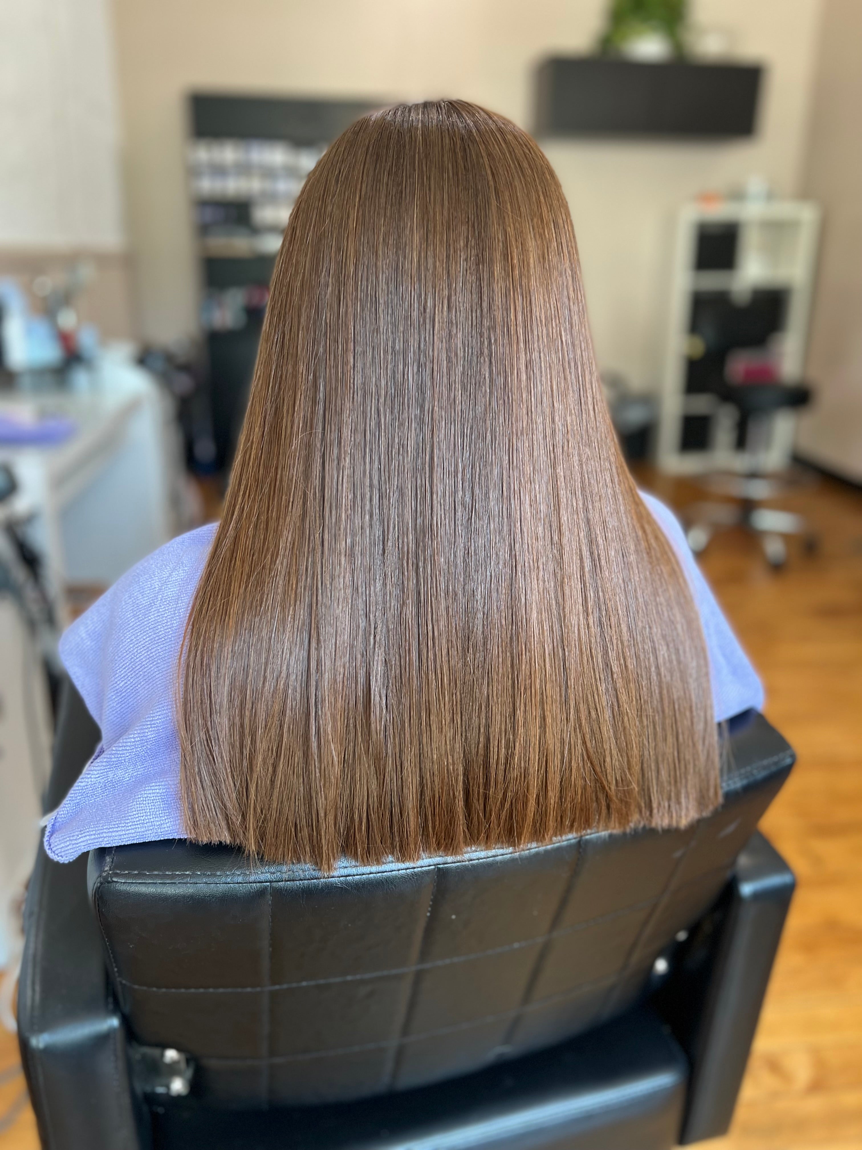 After Brazilian Blowout smoothing — smooth controlled hair