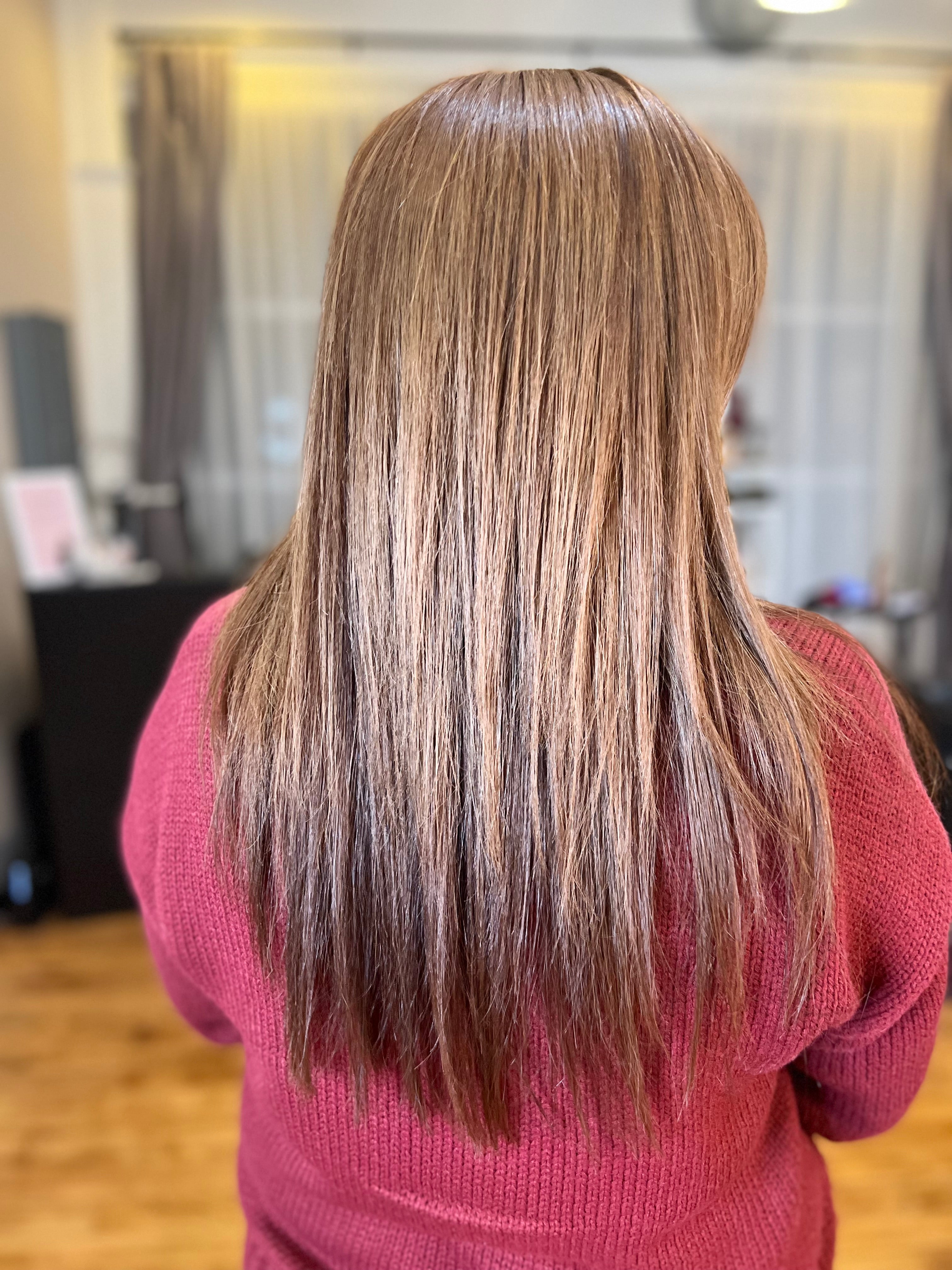 After Brazilian Blowout — smooth sleek hair transformation